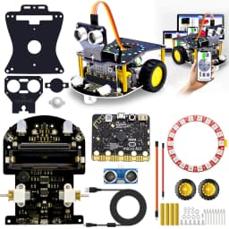 Keyestudio Microbit V2 Robot Car Kit for BBC Microbit V2 Smart Robot Cars for Makecode & Micropython Programming STEM Kit