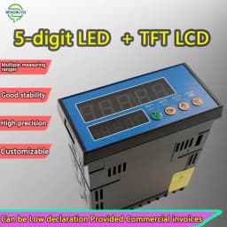 Digital Weighing Indicator Controller with Dual LED TFT Display High Precision 24-bit ADC RS485 Modbus Analog Output Relay Alarm