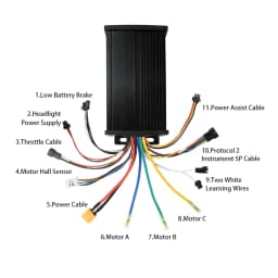 36V 48V 64V 30A Electric Vehicle Motor Controller 750-1500W Sine Wave Three-Mode Driver SM Connector Instrument Bicycle S866