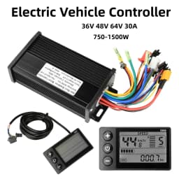 36V 48V 64V 30A Electric Vehicle Motor Controller 750-1500W Sine Wave Three-Mode Driver SM Connector Instrument Bicycle S866