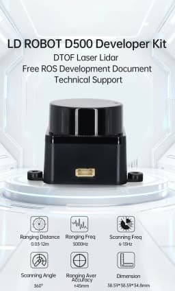 LDROBOT D500 D800 LiDAR Kit DTOF Laser Radar Sensor Module Scanner 360° 30000Lux 5000Hz Support ROS1 ROS2 For Indoor and Outdoor