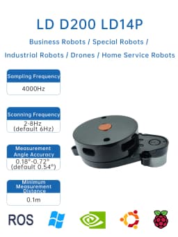 LDROBOT D500 D800 LiDAR Kit DTOF Laser Radar Sensor Module Scanner 360° 30000Lux 5000Hz Support ROS1 ROS2 For Indoor and Outdoor