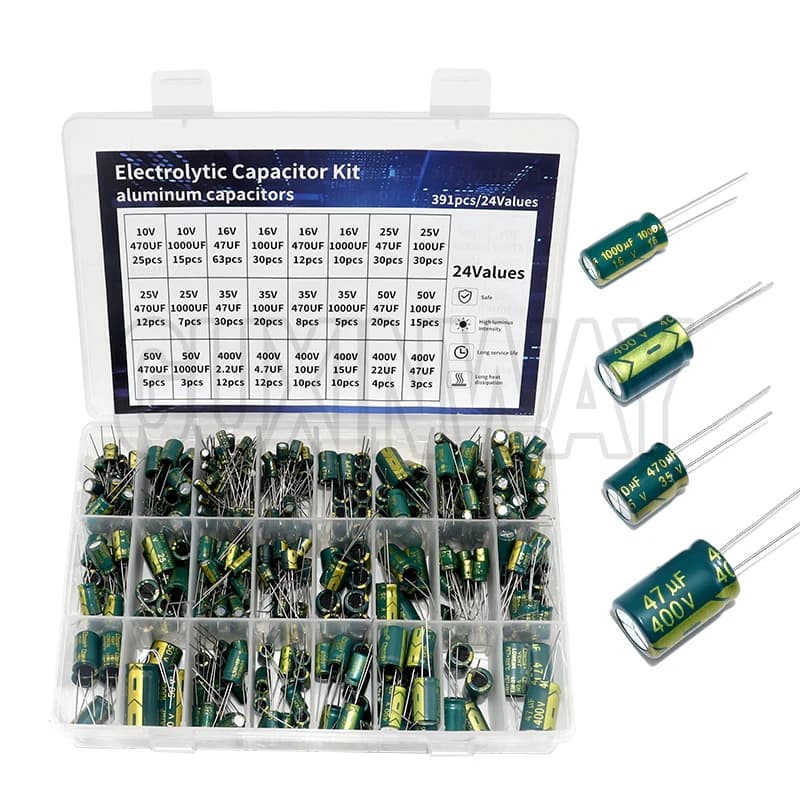 Electrolytic Capacitor Kit High Frequency Assortment 10v 16v 25v 35v 50v 400v 10uf 100uf 470uf 1000uf