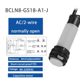 Fast Delivery M18 Proximity Switch Sensor Capacitive Sensor DC 3-Wire 12-24VDC/AC 100-240VAC Three Wire Output NPN PNP NO NC
