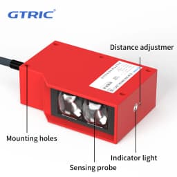 GTRIC Photoelectric Sensor Retro-reflective Square Photoell Infrared Switch IP67 Waterproof 24-220V AC DC Universal 10m Distance