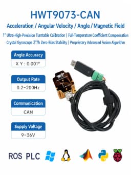 WitMotion HWT9073 AHRS IMU 3-Axis Accelerometer+Crystal Gyroscope+Magetometer, 0.001deg Accuracy with Advanced Fusion Algorithm