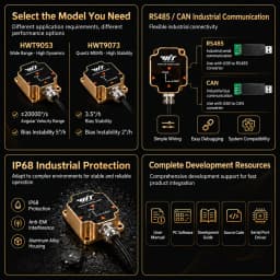 WitMotion HWT9073 AHRS IMU 3-Axis Accelerometer+Crystal Gyroscope+Magetometer, 0.001deg Accuracy with Advanced Fusion Algorithm