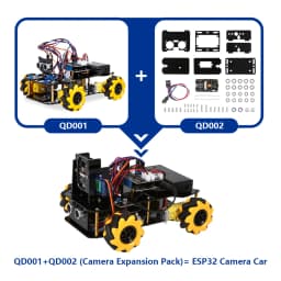 ACEBOTT ESP32 IoT WiFi Wheel Programmable Obstacle Avoidance Tracking Scratch Coding Starter Smart Robot Car Kit for Arduino