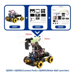 ACEBOTT ESP32 IoT WiFi Wheel Programmable Obstacle Avoidance Tracking Scratch Coding Starter Smart Robot Car Kit for Arduino
