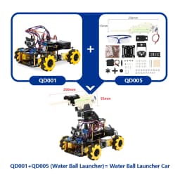 ACEBOTT ESP32 IoT WiFi Wheel Programmable Obstacle Avoidance Tracking Scratch Coding Starter Smart Robot Car Kit for Arduino