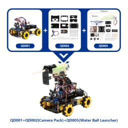ACEBOTT ESP32 IoT WiFi Wheel Programmable Obstacle Avoidance Tracking Scratch Coding Starter Smart Robot Car Kit for Arduino