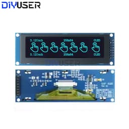 3.12 inch OLED Display Module SSD1322 256x64 for STM32 Raspberry Pi, SPI I2C Interface with Pre-soldered Pin Header