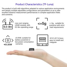 TF-Luna Lidar Ranging Sensor Module Range Finder Sensor Single-Point Micro Ranging Module for Arduino Pixhawk 5V UART IIC