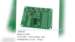 ADS1263 10-Channel 32-bit Precision ADC Module & Data Acquisition Card with 24-bit Aux ADC, 32ksps, for Strain/Temp