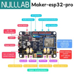 Maker-ESP32-pro 2.4GHz WiFi & Bluetooth ESP32-WROOM-32E 6-16V 3A High-Current USB-C Motor Driver (4 Encoder or 4 DC/4 Servo)