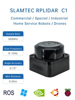 SLAMTEC RPLIDAR C1/ D6 DTOF LiDAR Sensor TOF 12m Ranging 360° Scanning Module for Robot Mapping Navigation Obstacle Avoidance