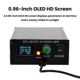 ATU-100Pro Shortwave Antenna Tuner 1.8MHz-55MHz Automatic Tuning Device 0.96 Inch OLED Micro USB Cable for Amateur Radio Use
