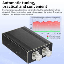 ATU-100Pro Shortwave Antenna Tuner 1.8MHz-55MHz Automatic Tuning Device 0.96 Inch OLED Micro USB Cable for Amateur Radio Use