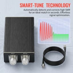 ATU-100Pro Shortwave Antenna Tuner 1.8MHz-55MHz Automatic Tuning Device 0.96 Inch OLED Micro USB Cable for Amateur Radio Use