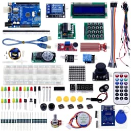 Electronic Starter Learning DIY Kit for arduino UNO R3 Electronic Moudle 830-hole Breadboard 1602 LCD, DHT11 Sensor Upgraded Kit