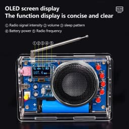 RDA5807 FM Radio DIY Kit Rechargeable FM 87-108MHz OLED Display DIY Electronics Welding Assembly Practice Parts