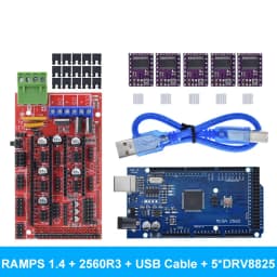 3D Printer Mega 2560 R3 + RAMPS 1.4 Control Panel+ 5pcs A4988 or DRV8825 Stepper Motor Drive For 3D Printer Kit For arduino kit