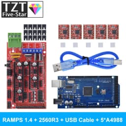 3D Printer Mega 2560 R3 + RAMPS 1.4 Control Panel+ 5pcs A4988 or DRV8825 Stepper Motor Drive For 3D Printer Kit For arduino kit