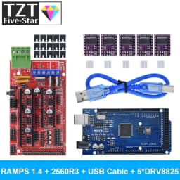 3D Printer Mega 2560 R3 + RAMPS 1.4 Control Panel+ 5pcs A4988 or DRV8825 Stepper Motor Drive For 3D Printer Kit For arduino kit