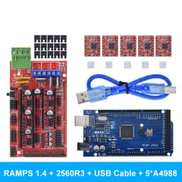 3D Printer Mega 2560 R3 + RAMPS 1.4 Control Panel+ 5pcs A4988 or DRV8825 Stepper Motor Drive For 3D Printer Kit For arduino kit