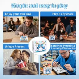 DIY Drum Soldering Practice Kit with Touch Sensor Sound & LED Lights STEM Electronics Project for School Students & Music Lovers