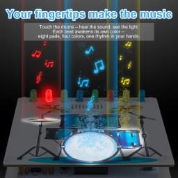 DIY Drum Soldering Practice Kit with Touch Sensor Sound & LED Lights STEM Electronics Project for School Students & Music Lovers