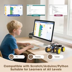 ACEBOTT Robotics Kit for Kids Smart Robot Car Kit Compatible with Arduino & Scratch STEM Toys Coding Robot Kit with App Control