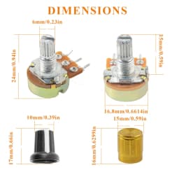 200pcs WH148 Potentiometer Kit Single-Joint Potentiometers With Rotary Knob b1k 2k 5k 10k 20k 50k 100k 250k 500k 1m