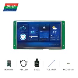 DWIN 7.0 Inch Display 1024*600 HMI Smart Module IPS-TFT-LCD Module Capacitive Touch Panel Wide Viewing Angle DMG10600C070_03W