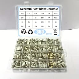 360Pcs/Box 24Values 5*20mm Fast Blow Ceramic Fuse 250V 0.1A 0.25A 0.5A 1A 1.5A 2A 2.5A 3A 3.15A 4A 5A 6A 6.3A 8A 10A 15A 16A