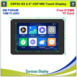 Guition HMI W5 ESP32-S3-N16R8 3.5 Inch 320x480 IPS LCD Display Module Touch Screen WiFi Bluetooth PSRAM Flash JC3248W535C_I_Y