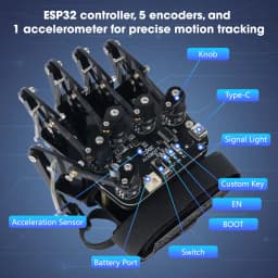 ESP32 Motion Sensing Glove Supports Arduino ACECode Python DIY Robotic STEM Toy Starter Kit Five Fingers Arm for Codin Robot Kit