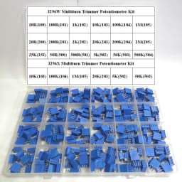 240Pcs 3296W 3296X (50R - 1M) 24 Values Multiturn Trimmer Potentiometer Kit High Precision 3296 Variable Resistor With Free Box