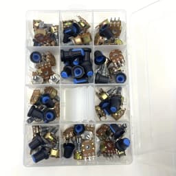 160pcs Wh148 20MM Dual Gang Stereo 6pin Potentiometer kit 1k 2K 5k 10k 20k 50k 100k 500k 1Mwith knobs Single Set Shaft Nuts