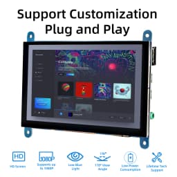 5 Inch IPS LCD Capacitive Touch Screen 800*480 HDMI Display Monitor for Raspberry Pi 5 4B 3B