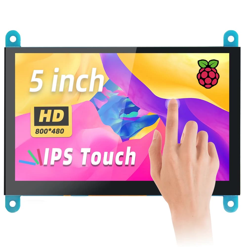 5 Inch IPS LCD Capacitive Touch Screen 800*480 HDMI Display Monitor for Raspberry Pi 5 4B 3B