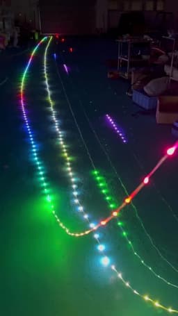 DDDZ 15M/20M String Lights for Kite Line Decoration Big LED Delta Inflatable Kite with Speed and Color Adjust with Meteor Flash