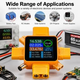 XT369P DC 4.5-80V 30A Type-C digital display voltage current power meter 4000W high power Bidirectional current detector