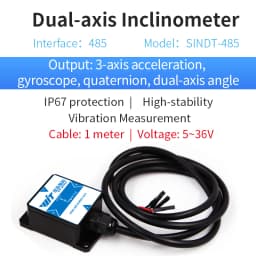 WitMotion SINDT Dual-axis AHRS MPU6050 Angle Inclinometer Tilt Switch IMU Sensor, Digital Output, IP67 Waterproof,Anti-vibration