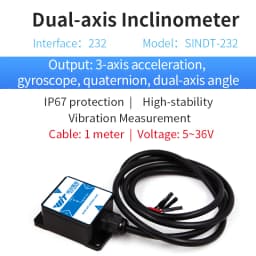 WitMotion SINDT Dual-axis AHRS MPU6050 Angle Inclinometer Tilt Switch IMU Sensor, Digital Output, IP67 Waterproof,Anti-vibration