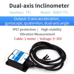 WitMotion SINDT Dual-axis AHRS MPU6050 Angle Inclinometer Tilt Switch IMU Sensor, Digital Output, IP67 Waterproof,Anti-vibration