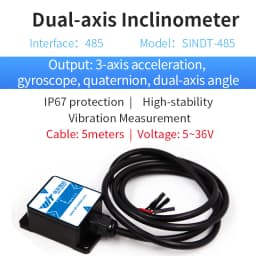 WitMotion SINDT Dual-axis AHRS MPU6050 Angle Inclinometer Tilt Switch IMU Sensor, Digital Output, IP67 Waterproof,Anti-vibration