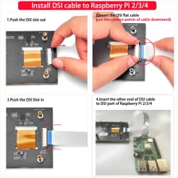 OSOYOO 5 Inch RPi5 DSI Capacitive Touch Screen LCD Display Monitor for Raspberry Pi 5 4 2 3 3B+