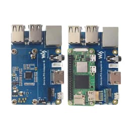 Raspberry Pi Zero 2W USB 2.0 Hub Expansion Board - 100Mbps RJ45 Ethernet + Audio Jack & Pogo Pin Power Supply