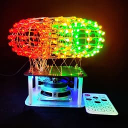 DIY Halo Cube BT Speaker Kit LED Colorful Light Spectrum Welding Practice DIY Kit Electronic Infrared Remote Control DC5V